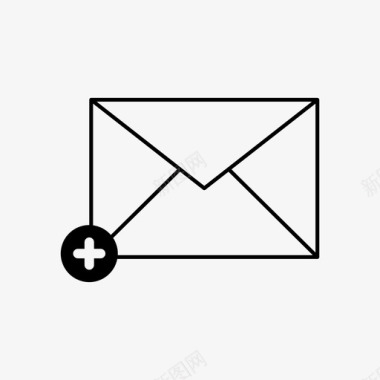 添加消息电子邮件信封图标图标