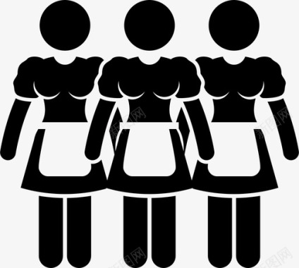 女佣女工制服图标图标