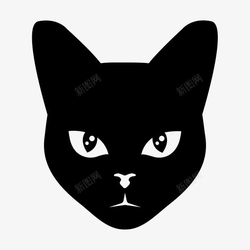 猫动物黑猫图标svg_新图网 https://ixintu.com 动物 宠物 小猫 猫 猫脸 黑猫