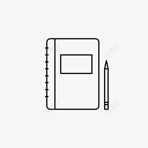 笔记本教育铅笔图标svg_新图网 https://ixintu.com 学习 教育 混合网络图标 笔记本 铅笔
