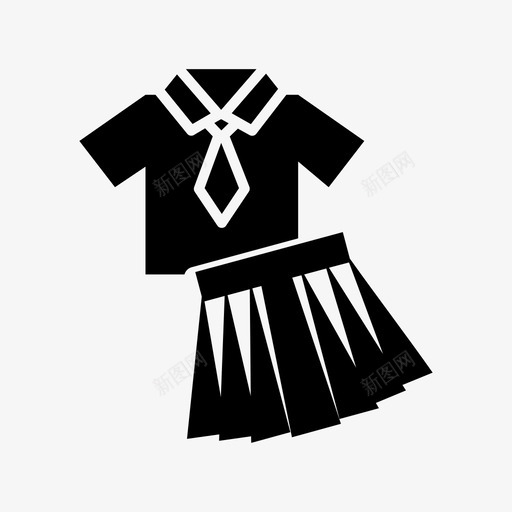 制服女孩校服图标svg_新图网 https://ixintu.com 制服 女孩 学习 校服