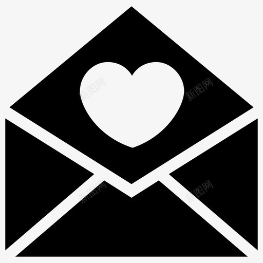 婚礼卡请柬信图标svg_新图网 https://ixintu.com 信 婚礼卡 情书 爱情和浪漫的符号图标 请柬 邮件