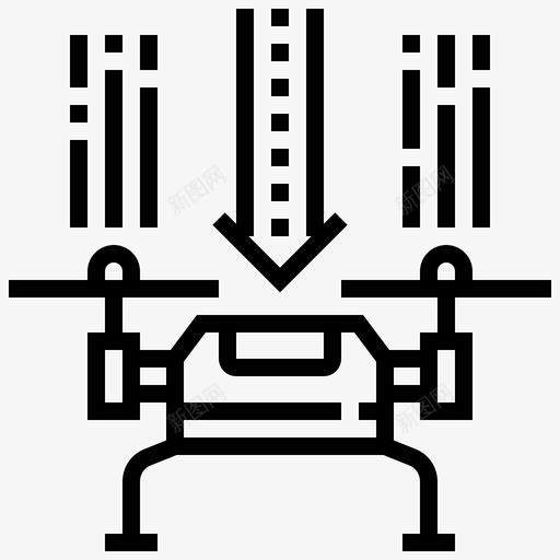 无人机着陆下降飞行下降图标svg_新图网 https://ixintu.com 下降 四旋翼机 技术 无人机着陆 无人机要素 飞行下降