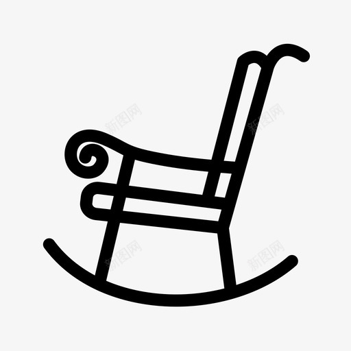 摇椅家具家用图标svg_新图网 https://ixintu.com 家俱 家具 家用 摇椅