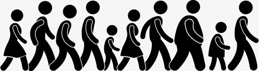 社区散步团体人群图标图标