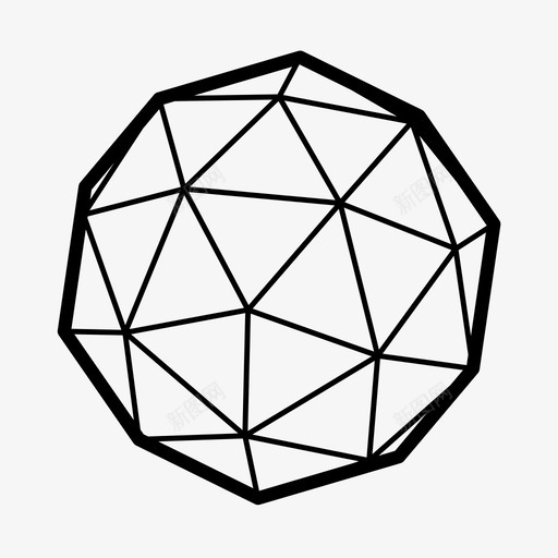 测地线球建筑球图标svg_新图网 https://ixintu.com 几何学 巴克敏斯特富勒 建筑 测地线球 球