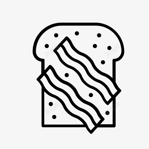 烤面包和培根面包房早餐图标svg_新图网 https://ixintu.com 早餐 法式糕点 烤面包和培根 面包房