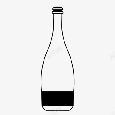 香槟瓶酒精饮用图标图标