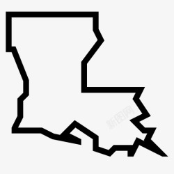 路易斯安那州路易斯安那州地图美国各州地图图标高清图片