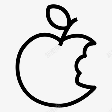 苹果咬食物图标图标