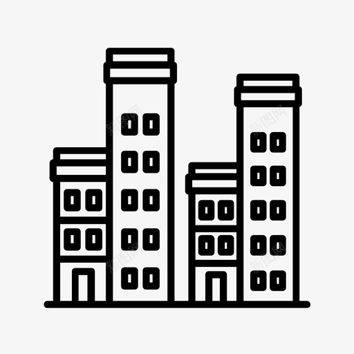 建筑物城市公寓图标svg_新图网 https://ixintu.com 公寓 单元 城市 市区 建筑物