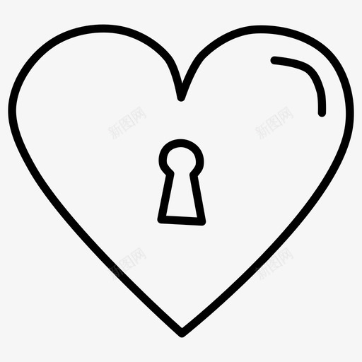 心钥匙孔锁图标svg_新图网 https://ixintu.com 心 情人节涂鸦 浪漫 爱情 钥匙孔 锁