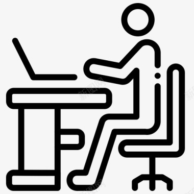 工作椅子书桌图标图标