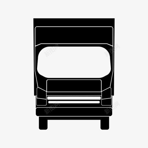 卡车货物交货图标svg_新图网 https://ixintu.com 交货 前部 卡车 货物 运输