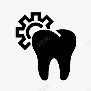 牙齿设置牙科牙医图标图标