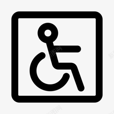 残疾人无障碍轮椅图标图标