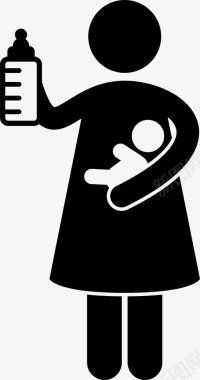 助产士婴儿奶瓶图标图标