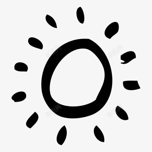 太阳炎热夏天图标svg_新图网 https://ixintu.com 夏天 太阳 手绘天气图标 炎热 阳光 黄色