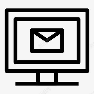 监控电子邮件信封监控线图标图标