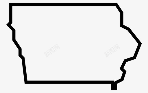 爱荷华州地图美国各州地图图标图标