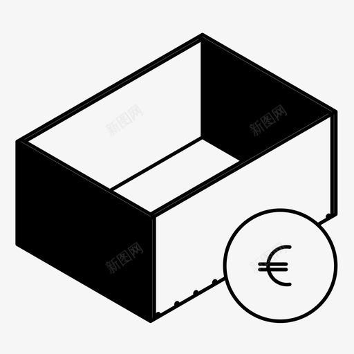 玩具盒结帐送货图标svg_新图网 https://ixintu.com 付款 欧元 玩具盒 盒子 结帐 继续订单 送货
