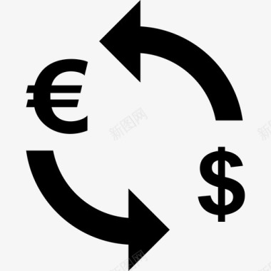 欧元对美元货币汇率图标图标