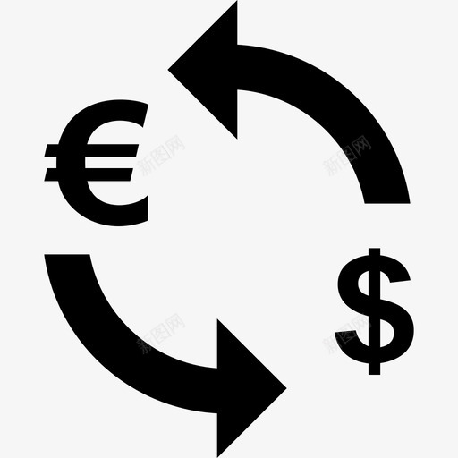 欧元对美元货币汇率图标svg_新图网 https://ixintu.com 欧元对美元 汇率 经济 货币