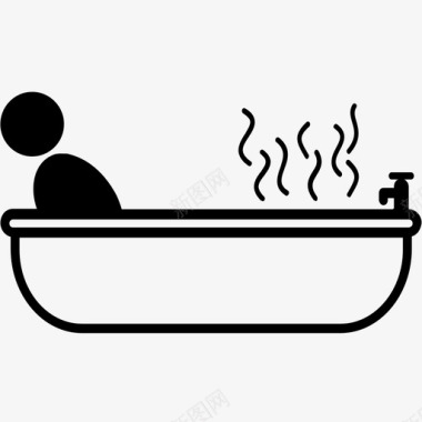 温水浴洗澡热水图标图标