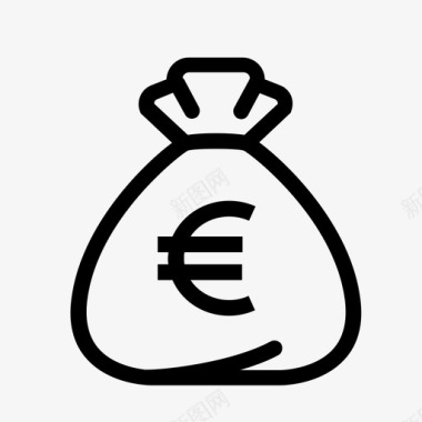 欧元袋货币金融图标图标