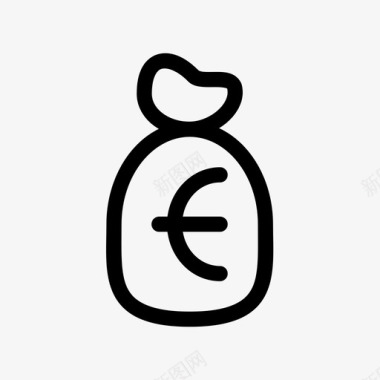 欧元袋银行钱图标图标