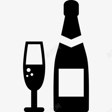 香槟杯庆祝饮料图标图标