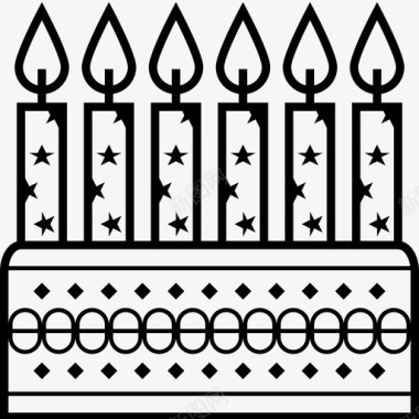 生日蛋糕蜡烛庆祝图标图标