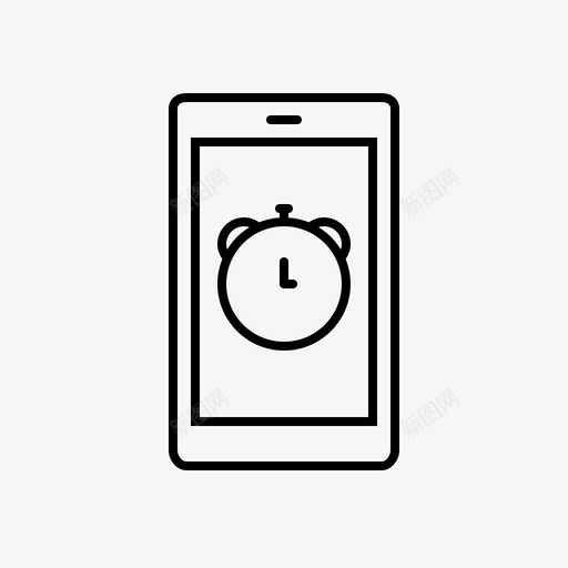 闹钟应用程序时钟图标svg_新图网 https://ixintu.com 应用程序 手机 时钟 时间 移动应用程序 闹钟