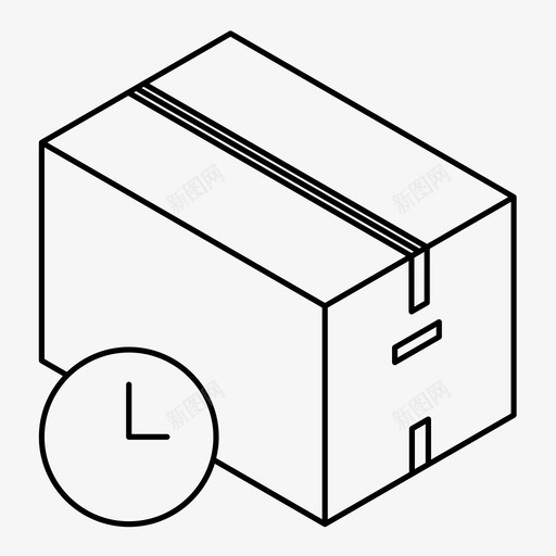 移动箱时钟交货日期图标svg_新图网 https://ixintu.com 交货日期 时钟 时间 移动箱 等待 箱子 订单