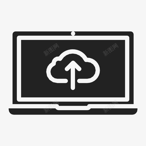 笔记本上载文件云计算机图标svg_新图网 https://ixintu.com 云 笔记本上载文件 联机 计算机