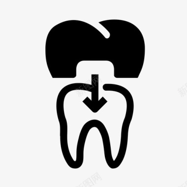 牙冠牙医牙齿图标图标