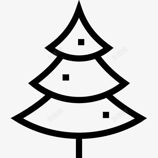 树庆祝圣诞节图标svg_新图网 https://ixintu.com 假日 冬天 圣诞线图标 圣诞节 庆祝 松树 树