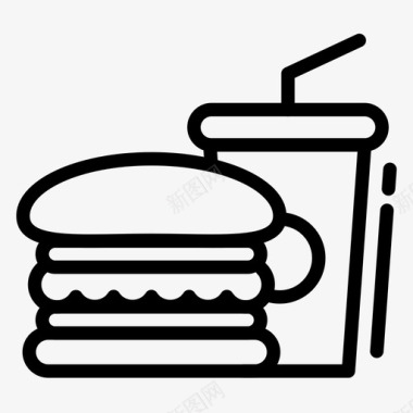 芝士汉堡餐汉堡饮料图标图标