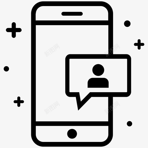 用户聊天成员个人资料图标svg_新图网 https://ixintu.com 个人资料 成员 智能手机 智能手机集2 用户聊天
