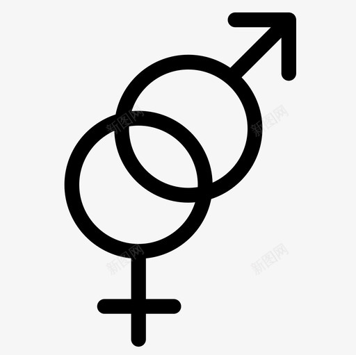 男女性别性别符号图标svg_新图网 https://ixintu.com 厕所 性别 性别符号 性别轮廓图标集 男女