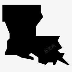 路易斯安那州路易斯安那州地图各州美国图标高清图片