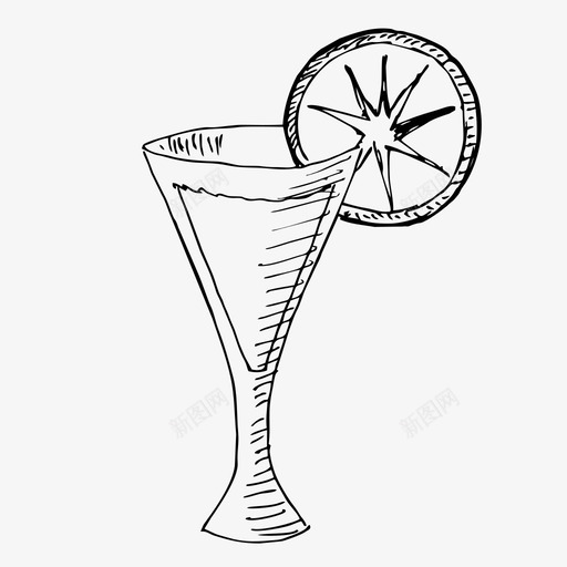 鸡尾酒饮料柠檬图标svg_新图网 https://ixintu.com 夏日 我的妻子收藏 旅游 柠檬 素描 饮料 鸡尾酒