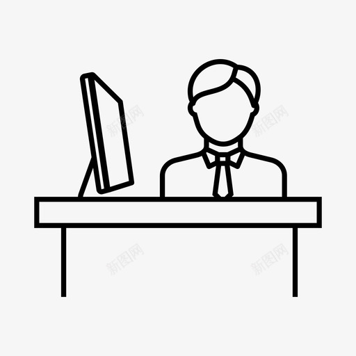 工人商人电脑图标svg_新图网 https://ixintu.com 办公人员 办公桌 商人 商务人员 工人 接待员 电脑