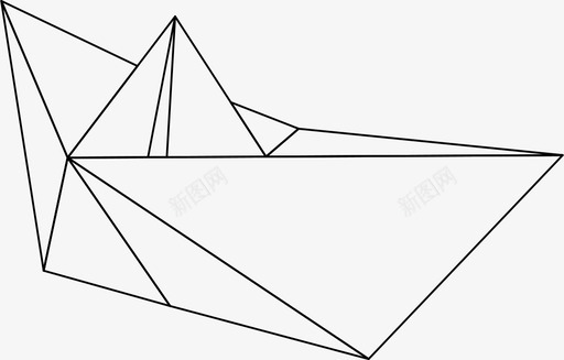 折纸船图标svg_新图网 https://ixintu.com 折纸船