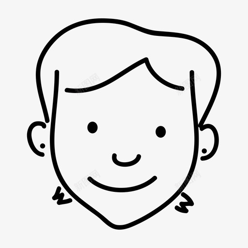 女孩女性手绘图标svg_新图网 https://ixintu.com 女孩 女性 手绘 手绘脸 短发
