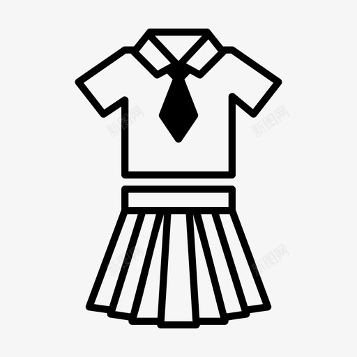 制服衣服女孩图标svg_新图网 https://ixintu.com 书房 制服 女孩 校服 衣服