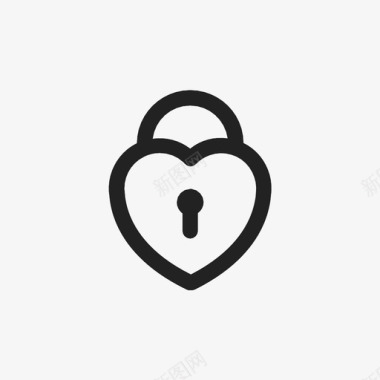 心形挂锁钥匙爱情图标图标