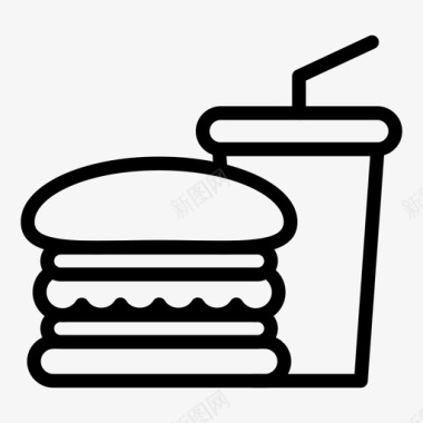 芝士汉堡餐汉堡饮料图标图标