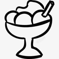 杯装可爱手工冰淇淋冰淇淋手绘甜点杯食品手工烹饪图标高清图片