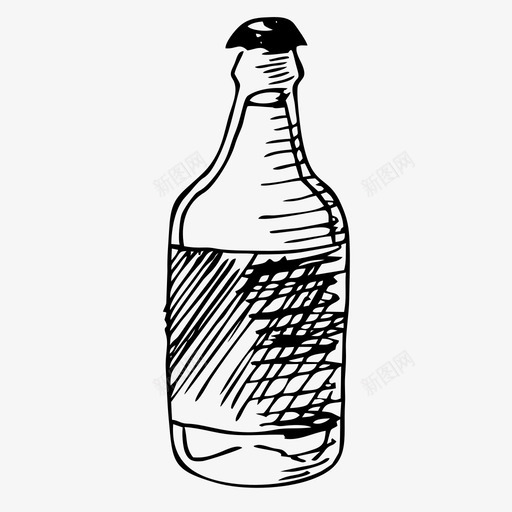 啤酒酒精瓶子图标svg_新图网 https://ixintu.com 啤酒 手绘 瓶子 素描 酒精
